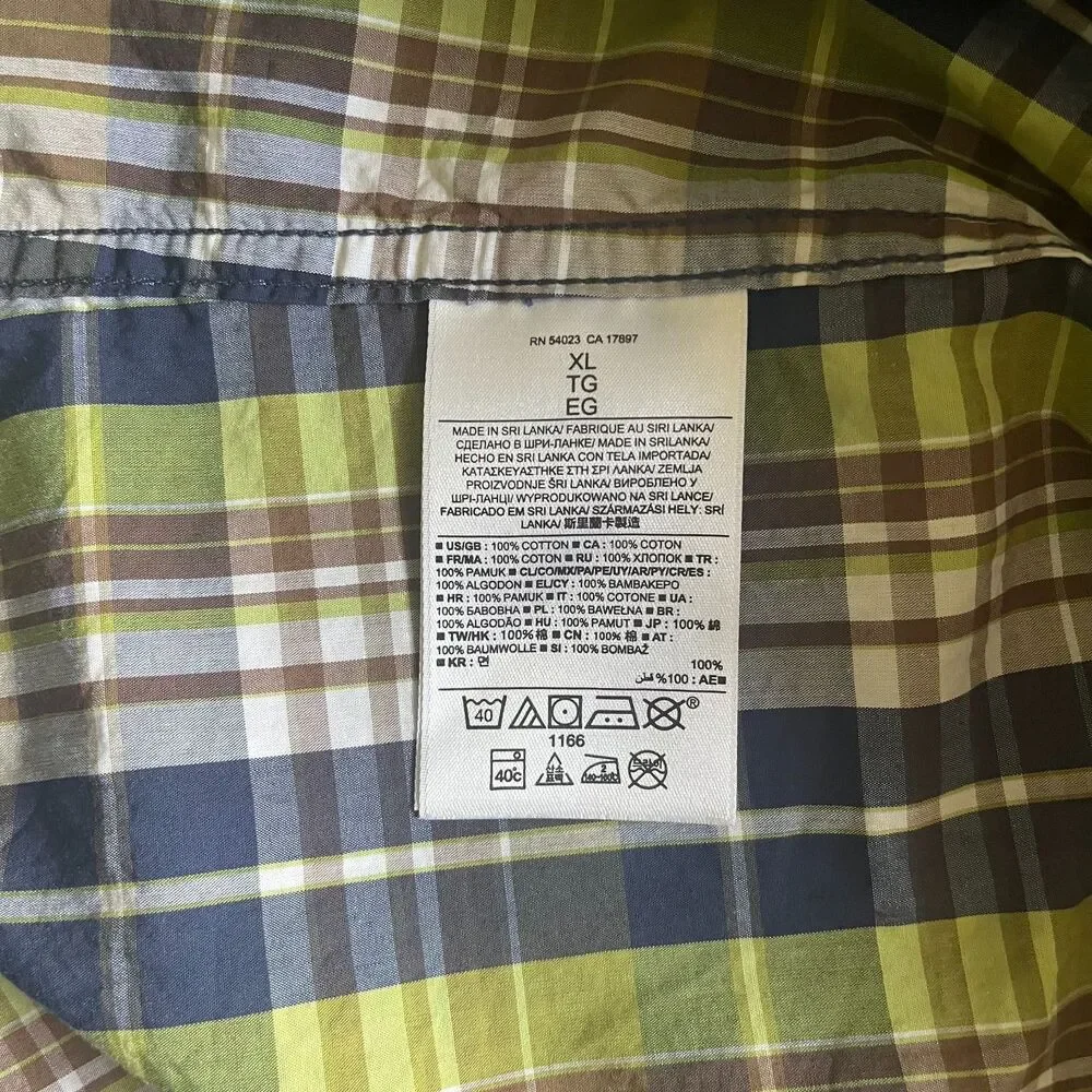 Banana Republic Men's XL Plaid Shirt Button-Down Long-Sleeve Slim-Fit